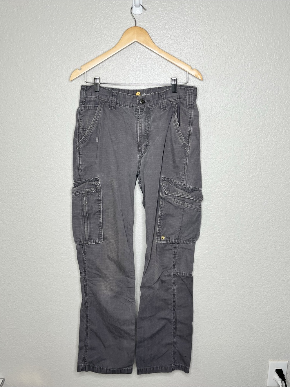 Carhartt Force Relaxed Fit Ripstop Cargo Pants Gray 32x34 Utility Workwear Y2K
